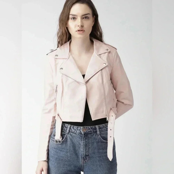 Forever 21 Moto Crop Faux Leather Jacket - Picture 1 of 14